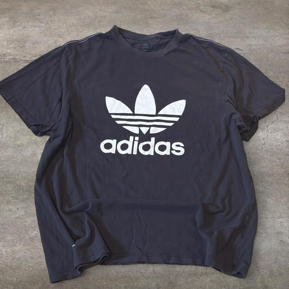 Adidas Men's Black and White T-shirt